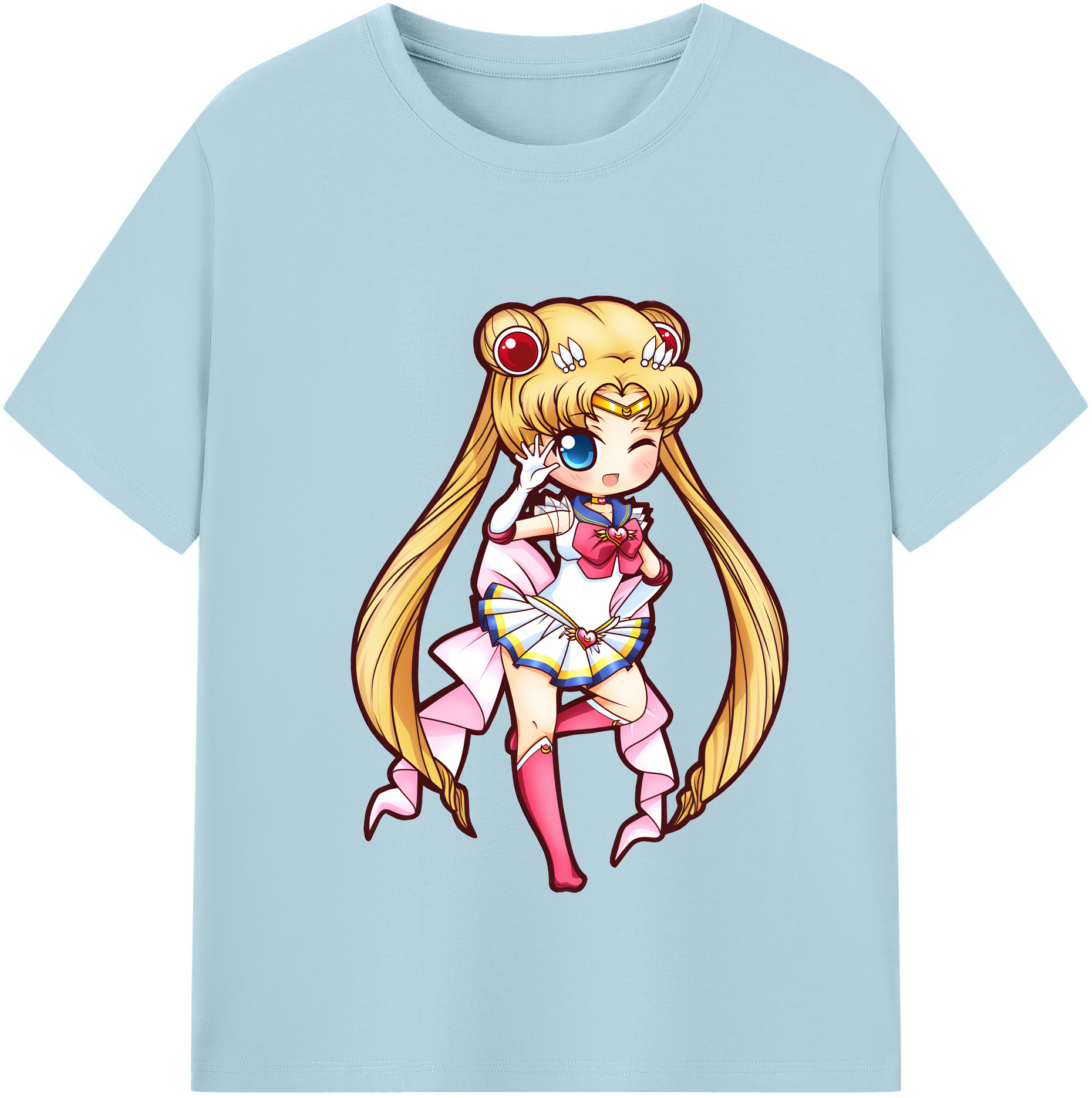 （画像用） 美少女戦士セーラームーン 月野 うさぎ つきの うさぎ Sailor Moon Tsukino Usagi 綿100％半袖Tシャツ（フロントプリント）